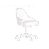 Swivel office chair in fabric and leather Camoapa