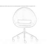 Swivel office chair in leather or fabric on wheels Circa