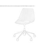 Swivel multi-layer wooden office chair with 5-arm base Anif