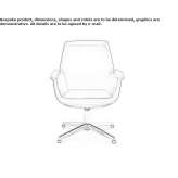 Swivel leather office chair with armrests and 4-arm base Breves