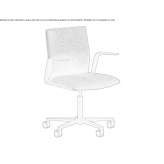 Fabric office chair with low backrest, wheels and armrests Jarvis