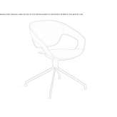 Swivel tanned leather trestle chair Vuarrens
