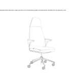 Office chair with high backrest and 5-arm base McAllen