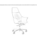 Office chair with high backrest and 5-arm base Gehrde
