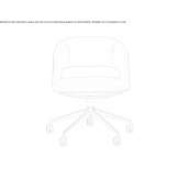 Small leather office chair with 5-arm base and wheels Merlo