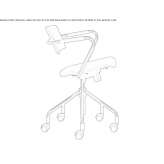 Chair on wheels with 5-star base with armrests Toraya