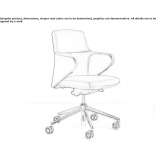 Height adjustable office chair with 5-arm base Heanor