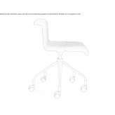 Height-adjustable fabric chair with 5-star base and wheels Toraya