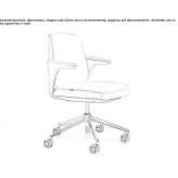 Office chair with low backrest and 5-arm base McAllen