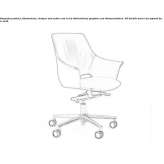 Office chair with low backrest and 5-arm base Gehrde