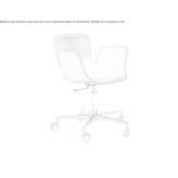 Polyethylene office chair on wheels with a 5-star base Pozuelo