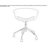 Fabric chair with 5-star base and wheels Avessac