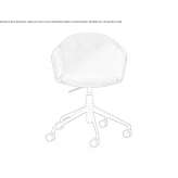 Swivel, height-adjustable fabric office chair Hereford