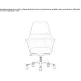 Leather office chair on wheels Venecia