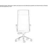 Swivel leather office chair with high backrest Hopton