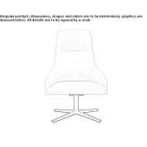 Upholstered, leather office chair with high back and 4-arm base Centre