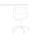 Swivel office chair in tanned leather on wheels Struppen