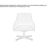 Upholstered office chair with medium backrest and 4-arm base Centre