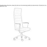 Office chair with high backrest and 5-arm base Hopton