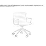 Height-adjustable office chair on wheels and 5-arm base Culver