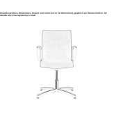 Chair with 4-star base with armrests Gurzuf