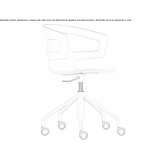 Swivel chair with 5-star base and wheels Errol