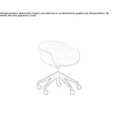 Height-adjustable office chair on wheels and 5-arm base Berek