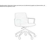 Height-adjustable office chair on wheels and 5-arm base Culver