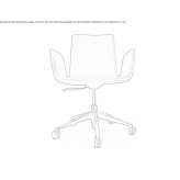 Height-adjustable leather office chair with wheels and 4-arm base Glenvale