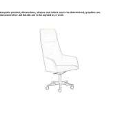 Height-adjustable office chair on wheels and 5-arm base Centre