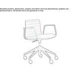 Height-adjustable office chair on wheels and 5-arm base Jibou