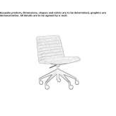 Height-adjustable office chair on wheels and 5-arm base Culver