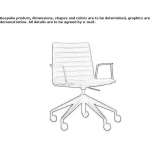 Height-adjustable office chair with armrests, with a 5-star base Metapa