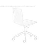 Beech wood office chair on wheels with a 5-arm base Hollym