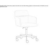Height adjustable chair with wheels and armrests Baugy