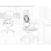 Height-adjustable swivel office chair with headrest Skoghall