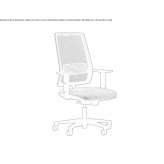 Height adjustable fabric office chair with armrests Talpos