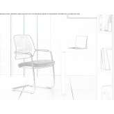 Fabric office chair with supports and armrests Talpos