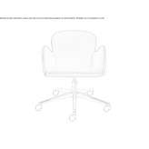 Height adjustable swivel leather office chair with 5-arm base Bannio