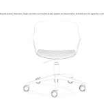 Height-adjustable polypropylene office chair with armrests with 5-Spoke base Legarda