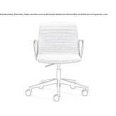 Swivel office chair, upholstered in fabric, with armrests Hulst