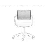 Swivel chair with aluminum base and mesh backrest Sabnie