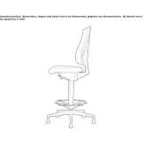 Height adjustable fabric drafting stool with 5-arm base Alunda