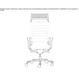 Leather office chair with height adjustment and headrest Sando
