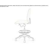 Ergonomic fabric drafting stool with 5-arm base Gasselte