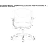 Fabric office chair on wheels with armrests and 5-arm base Xmaben
