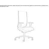 Mesh office chair on wheels with armrests and 5-arm base Narangba