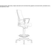 Drafting stool with armrests and a base with 5 arms Alunda