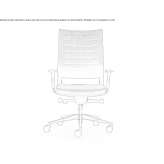 Office chair upholstered in leather with adjustable backrest and armrests Zvecka