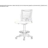 Mesh drafting stool on wheels with 5-arm base Huanta